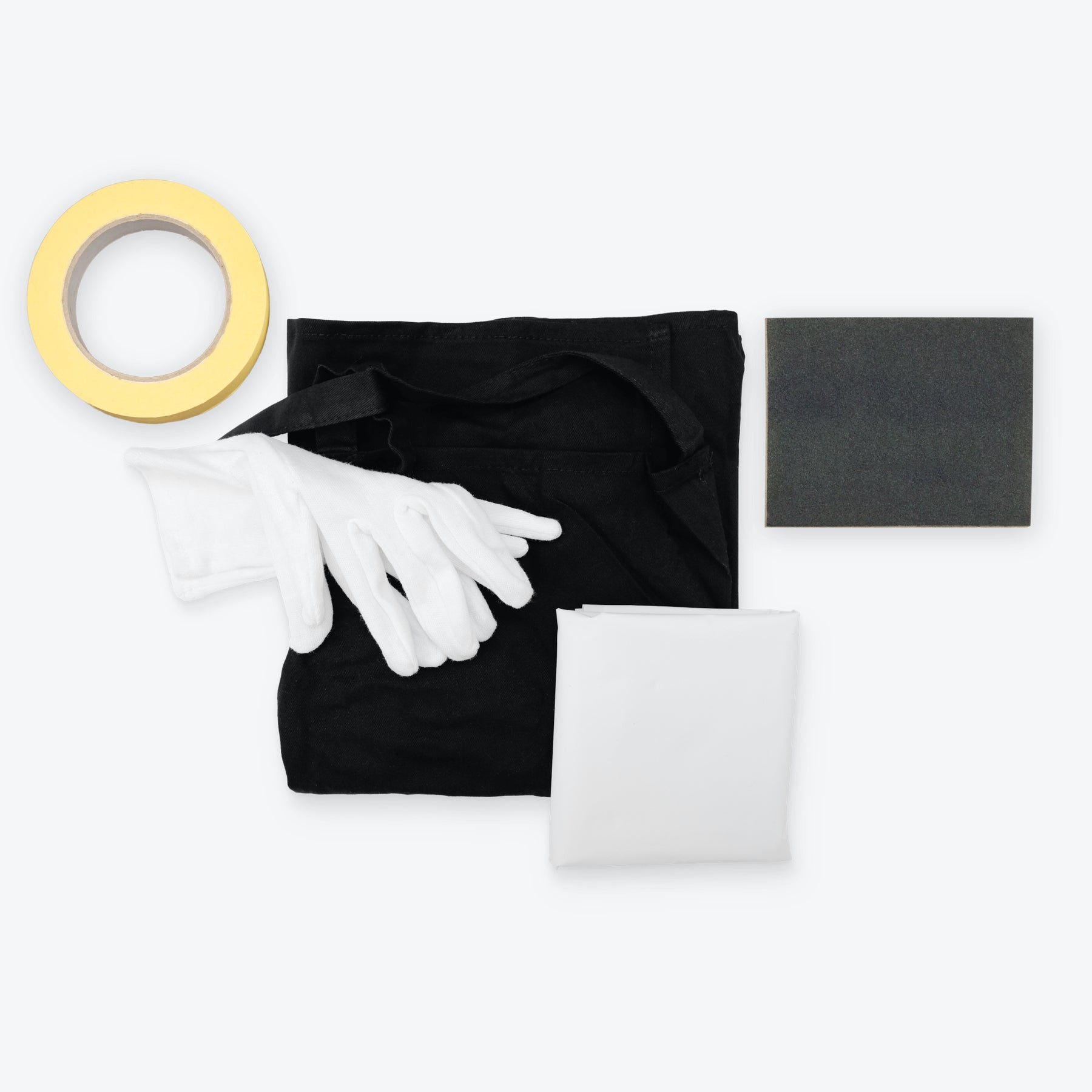 Maler-Set für Möbel Upcycling mit Abdeckband, Schleifpad und Schmutzschutz